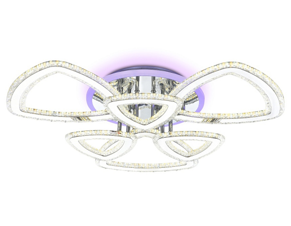 Ambrella Светильник светодиодный потолочный управляемый FA8861/3+3 CH хром 153W 3000K+6400K/3000K/6400K/4200K+4200K 670*610*130 (ПДУ РАДИО 2.4G)