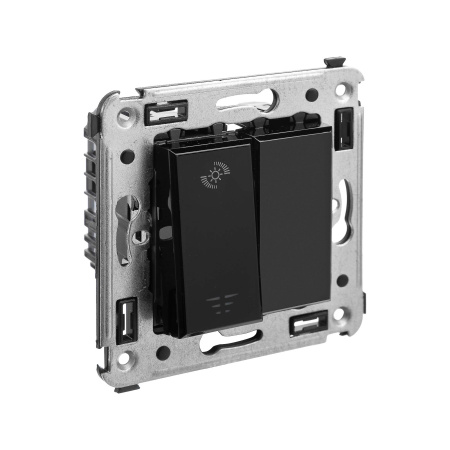 Купить DKC Диммер кнопочный в стену для LED ламп, "Avanti", "Черный квадрат"