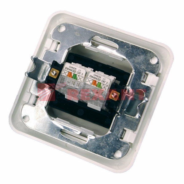 Купить Телефонная розетка внутренняя - 2 6P-4C (2 порта) Rexant 03-0010