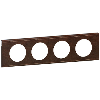 Legrand Celiane Коричневая текстурная кожа Рамка 4-ая 069404