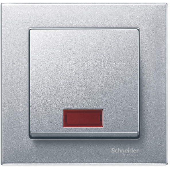 Купить SE Merten SM Алюминий Клавиша 1-ая с окошком, без линзы MTN433860