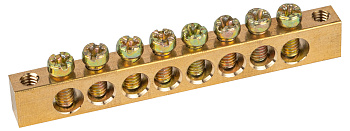 ЭРА Шина ЭРА NO-122-03 PEN земля-ноль 6х9мм 8/2 латунная с креплениями по краям