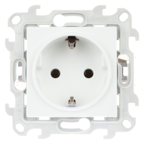 Simon 24 Белая Розетка 2К+3 без защитных шторок Push&Go 2420434-030