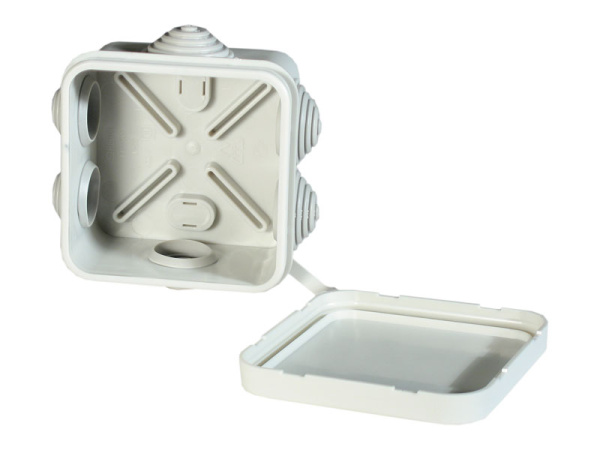 Купить Hegel Коробка разветвительная д/откр монтажа с 6 мембранными вводами, внутр разм 85x85х40 мм, квадрат, IP55 КР2603