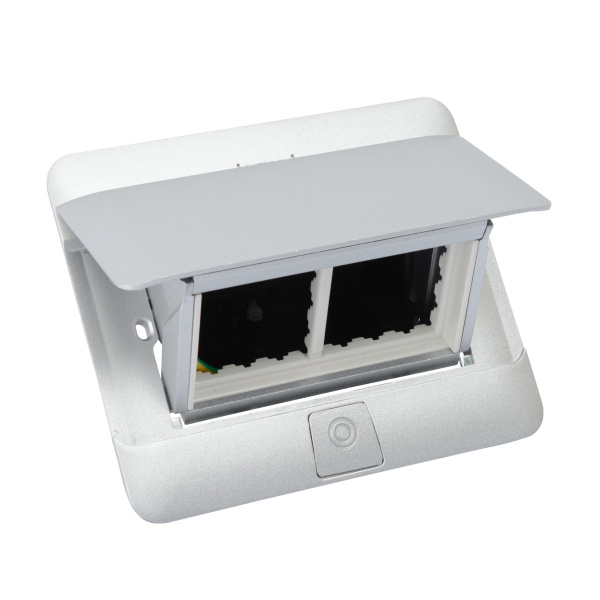 Legrand Выдвижной блок в стол, с комплектом для монтажа, 4 модуля, цвет алюминий, для монтажа ЭУИ 654014