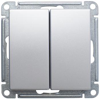 Systeme Electric Wessen 59 Матовый хром Переключатель 2-клавишный 10АХ