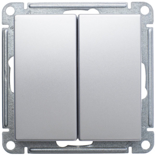 Systeme Electric Wessen 59 Матовый хром Переключатель 2-клавишный 10АХ