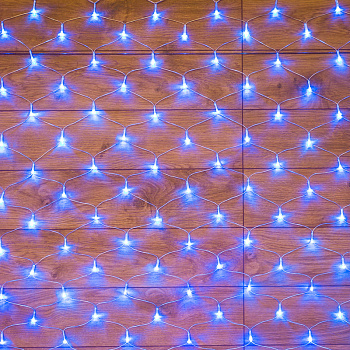 NEON-NIGHT Гирлянда "сеть" 1,8х1,5м, прозрачный ПВХ, 180 LED, цвет: Синий 215-133
