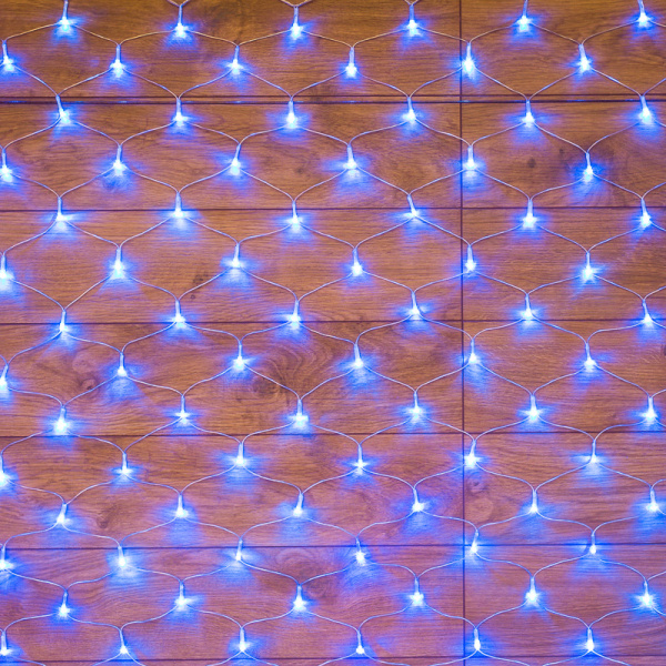 NEON-NIGHT Гирлянда "сеть" 1,8х1,5м, прозрачный ПВХ, 180 LED, цвет: Синий 215-133