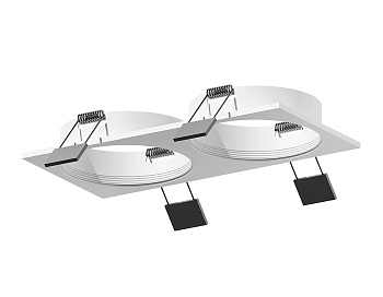 Ambrella Корпус светильника встраиваемый для насадок D60mm C6525 SWH белый песок 160*80*H25mm MR16 GU5.3