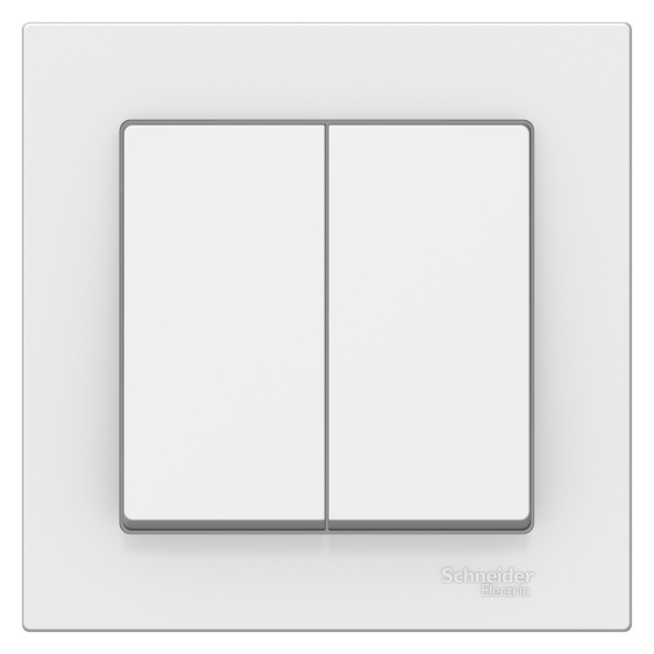 Купить Systeme Electric AtlasDesign Бел Выключатель 2-клавишный сх.5, 10АХ, в сборе