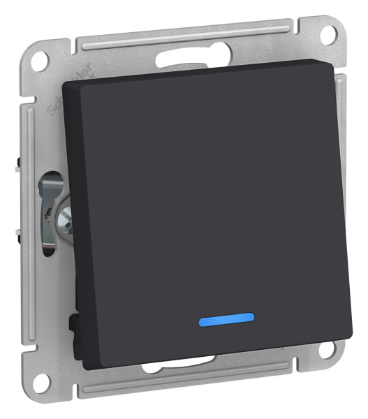 Купить Systeme Electric AtlasDesign Карбон Переключатель 1-клавишный с подсветкой, сх.6а, 10АХ, механизм