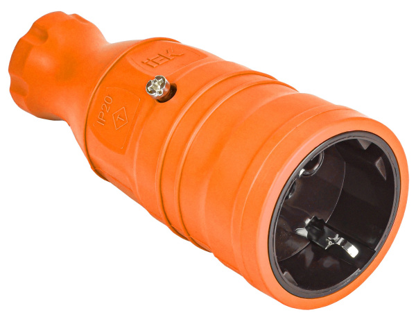 IEK OMEGA Розетка переносная РБп14-1-0м IP20 оранжевая