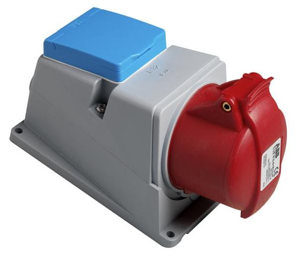 ABB Адаптер CUE416-6+R/UJP, розетка 3P+N+E, 16А + Schuko 10/16А 250В, IP44 2CMA178301R1000