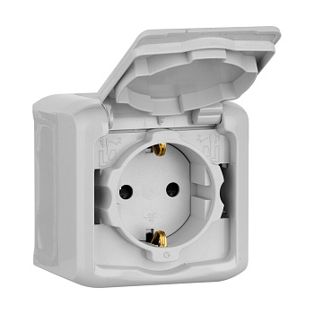 Legrand Quteo Сер Розетка с/з с шт IP44 782351