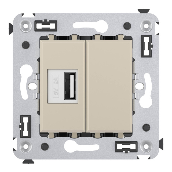 Купить DKC USB зарядное устройство в стену, "Avanti", "Ванильная дымка"