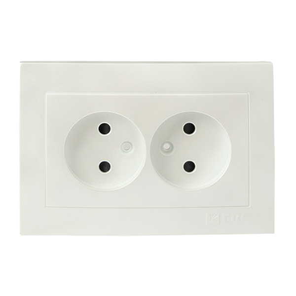 Купить EKF PROxima Валенсия лицевая панель розетка 2-местной б/з 10А жемчуг с защ. штор.