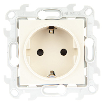 Simon 24 Слоновая кость Розетка 2К+3 Sсhuko с защитными шторками 2450432-031