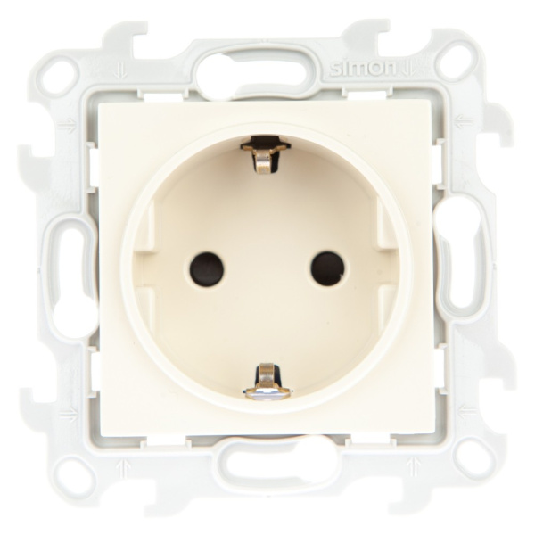 Simon 24 Слоновая кость Розетка 2К+3 Sсhuko с защитными шторками 2450432-031