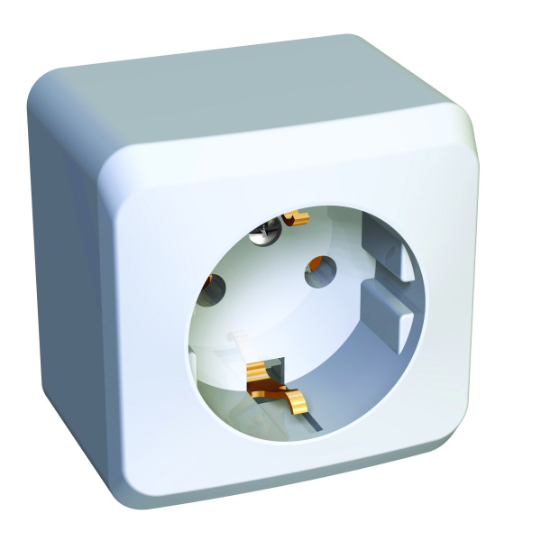 Купить Systeme Electric Этюд наруж Бел Розетка 1-ая с/з без шторок