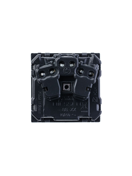 Купить ABB NIE Zenit Антрацит Розетка с/з с защитными шторками с крышкой 2 мод 2CLA228810N1801