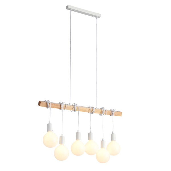 Купить Evoluce SL1142.503.06 Светильник подвесной Белый, Светлое дерево E27 6*60W