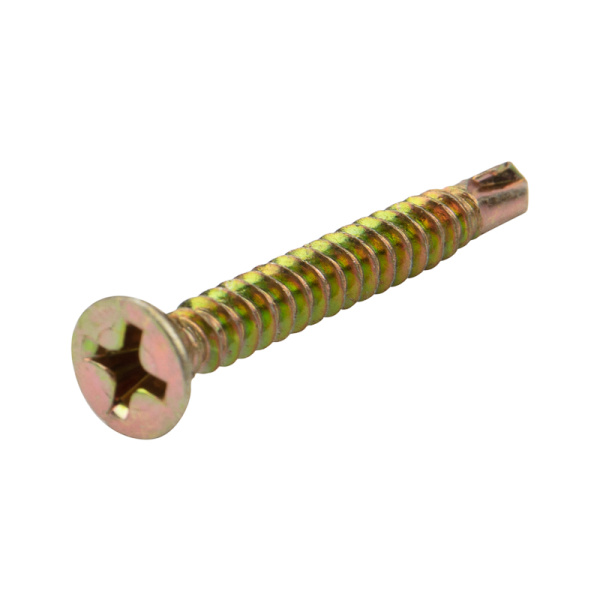 Саморез оконный KRANZ сверло, 3.9x25, желтый цинк, короб (500 шт./уп.) KR-01-3722-004