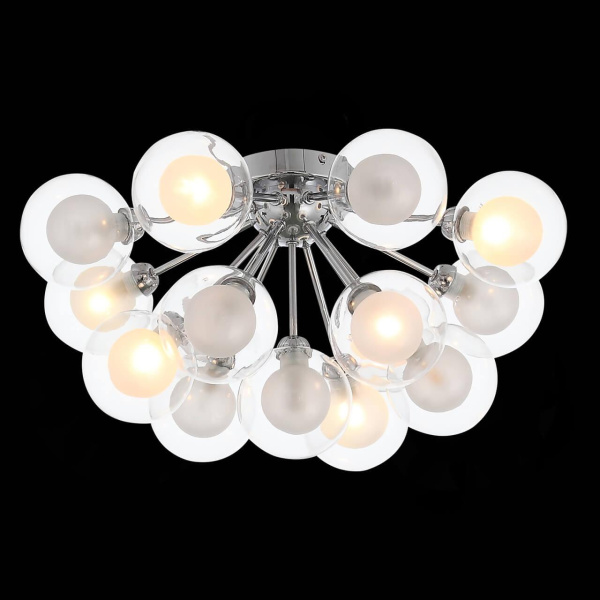 ST LUCE SL431.102.15 Люстра потолочная  Хром/Прозрачный, Белый G9 15*28W Купить ST LUCE SL431.102.15 Люстра потолочная  Хром/Прозрачный, Белый G9 15*28W