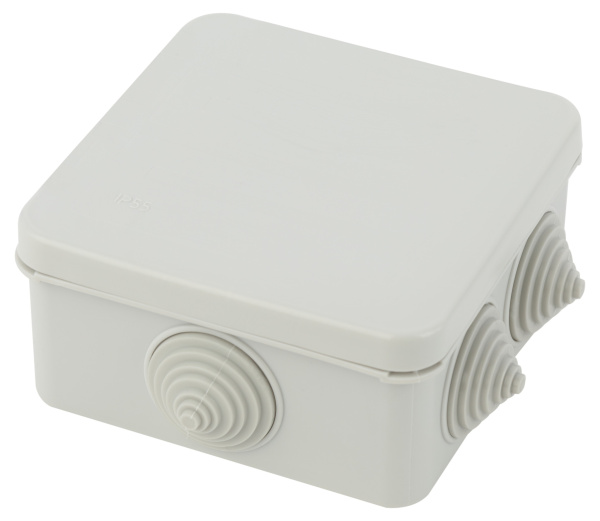 ЭРА Распаячная коробка KORz-100-100-50-6gv открытой установки КОР 100х100х50мм защелк крышка 6 вставл сальника IP55