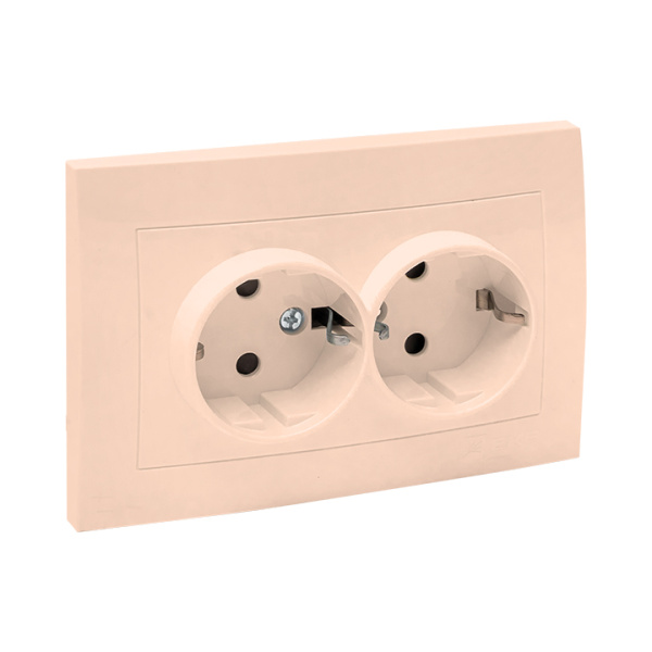 Купить EKF PROxima Валенсия розетка 2-местная с/з 16А кремовая с защ. штор.