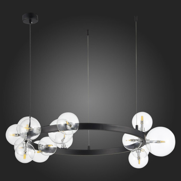 Купить ST Luce SL1165.402.15 Светильник подвесной Черный/Прозрачный G4 15*3W