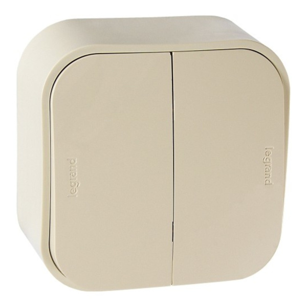 Купить Legrand Quteo Бежевый Переключатель 2-клавишный 10А 782236