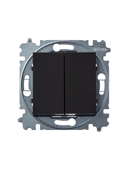 Купить ABB EPJ Levit антрацит / дымчатый чёрный Выключатель 2-клавишный 2CHH590545A6063