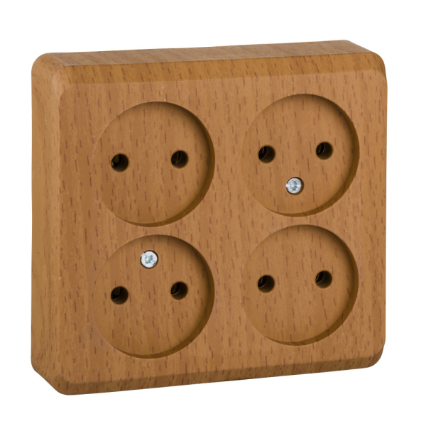 Systeme Electric Этюд наруж Дача Бук Розетка 4-ая б/з без шторок