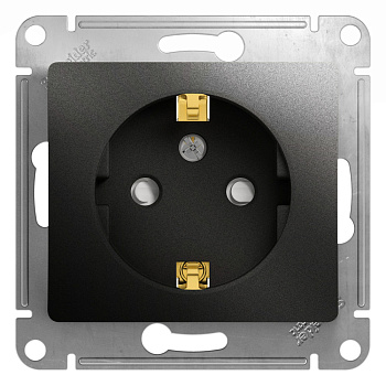 Systeme Electric Glossa Антрацит Розетка с/з со шторками, 16А