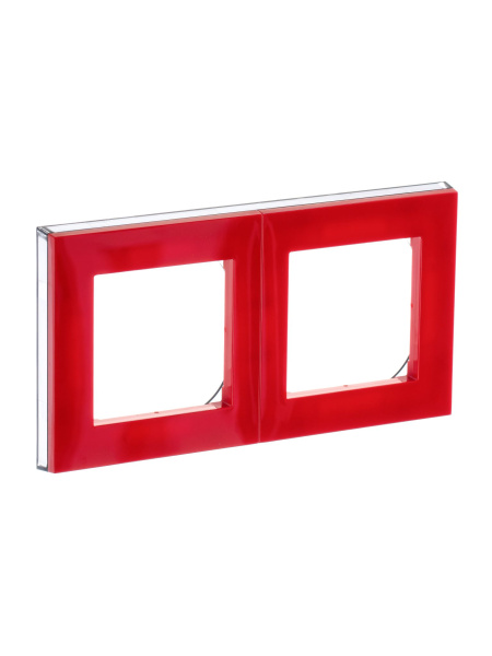 Купить ABB EPJ Levit красный / дымчатый чёрный Рамка 2 поста 2CHH015020A6065