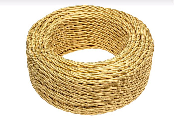 BIRONI Золото глянец Витой провод 3*0,75 20м B1-432-079-20