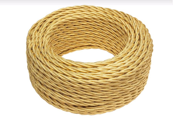 BIRONI Золото глянец Витой провод 3*0,75 20м B1-432-079-20