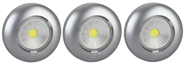 ЭРА SB-504 Фонарь NEW пушлайт "Аврора" [COB, 3xAAA, серебристый, 3шт в кор]