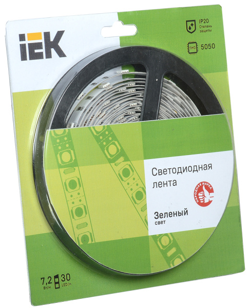 IEK Лента LED 5м блистер LSR-5050G30-7,2-IP20-12V