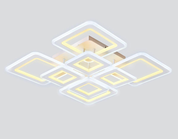 Купить Ambrella Потолочный светодиодный светильник с пультом FA868/4+4 WH белый 276W 3000K-6400K 820*820*120 (ПДУ РАДИО 2.4G)