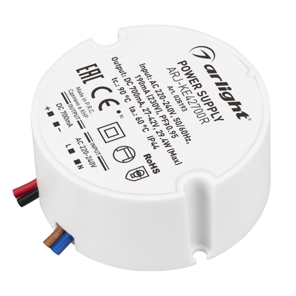 Arlight Блок питания ARJ-KE42700R (29W, 700mA, PFC) (IP44 Пластик, 5 лет) 028193