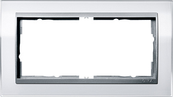 Gira Event Clear Бел.глянц./Алюминий Рамка 2-ая без перегородки 1002726