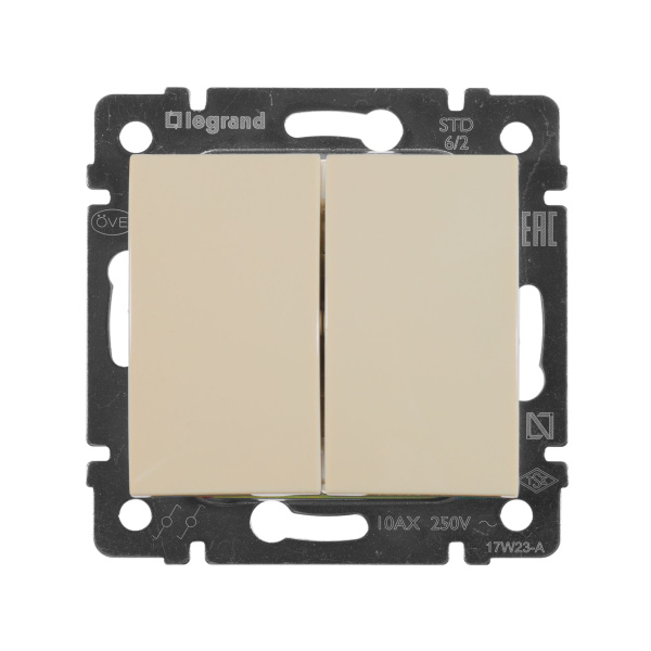 Купить Legrand Valena Крем Переключатель 2-х клавишный 774308