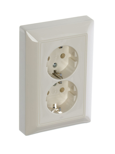 Купить ABB BJB Basic 55 Беж Розетка 2-ая с/з моноблок 2CKA002014A1463