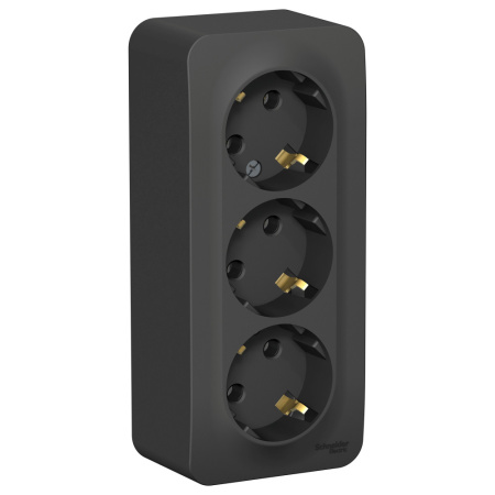 Systeme Electric Blanca наруж Антрацит Розетка 3-ая с/з без шторок 16А, 250В, изолир. пластина