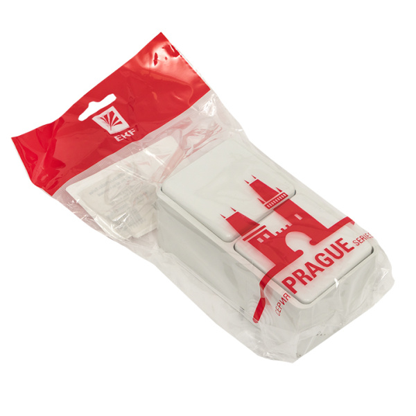 Купить EKF PROxima Блок розетка-розетка 16А с/з с крышкой IP44 белая Прага EKRR16-050-10-440