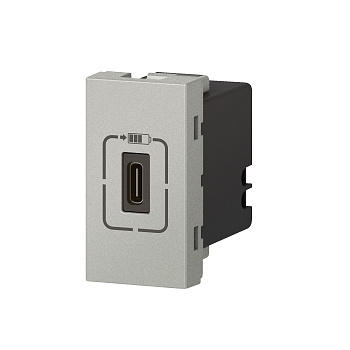Legrand Розетка USB-C для зарядки - Программа Mosaic - 1 модуль - алюминий 079389