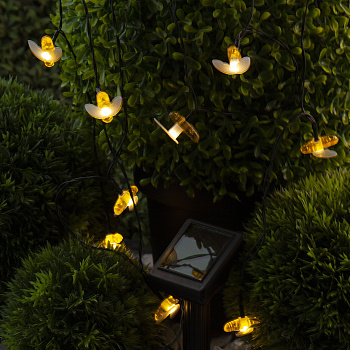 ЭРА ERASG024-03 Садовая гирлянда Пчелки на солнечной батарее, 5,8 м