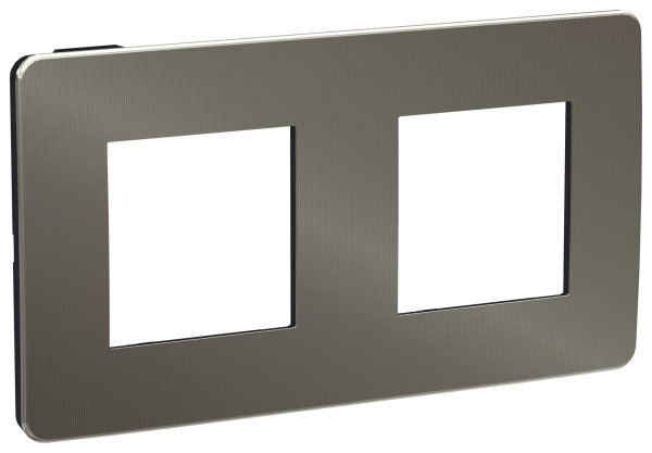 Купить SE Unica Studio Никель/Антрацит Рамка 2-ная NU280453